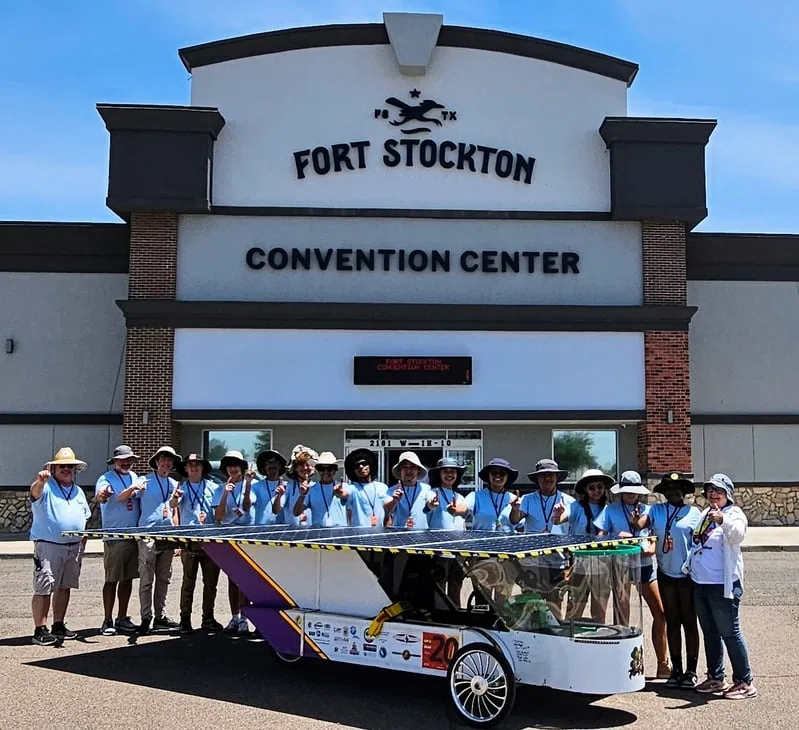 Solar car at the finish